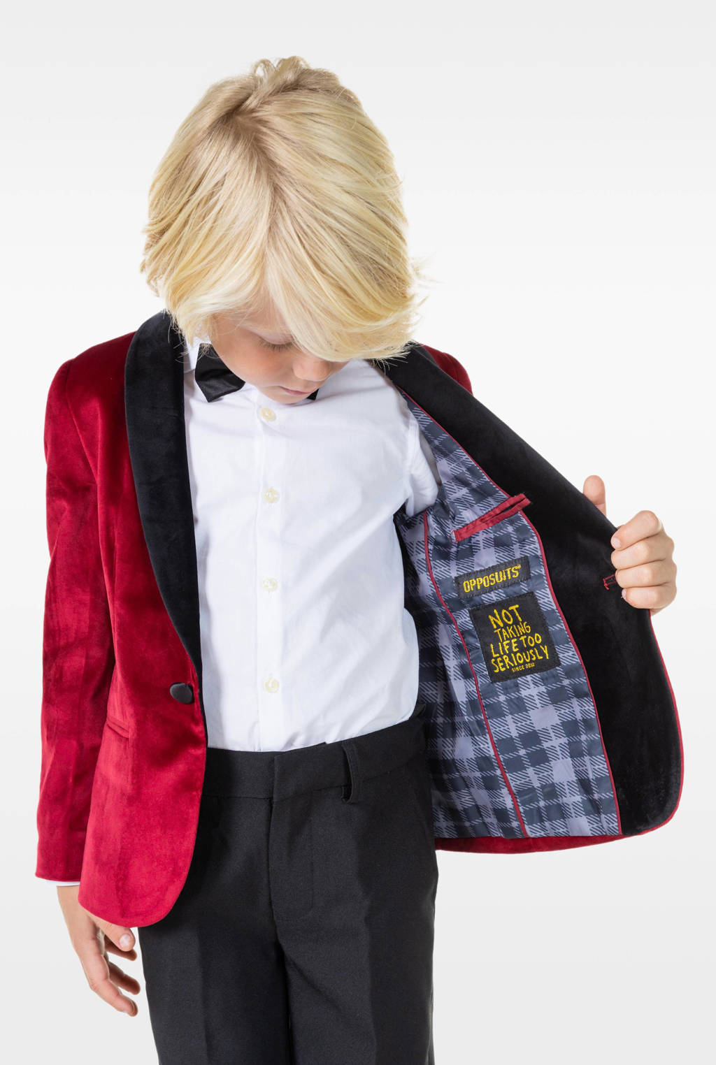 OppoSuits colbert Dinner Jacket rood/zwart