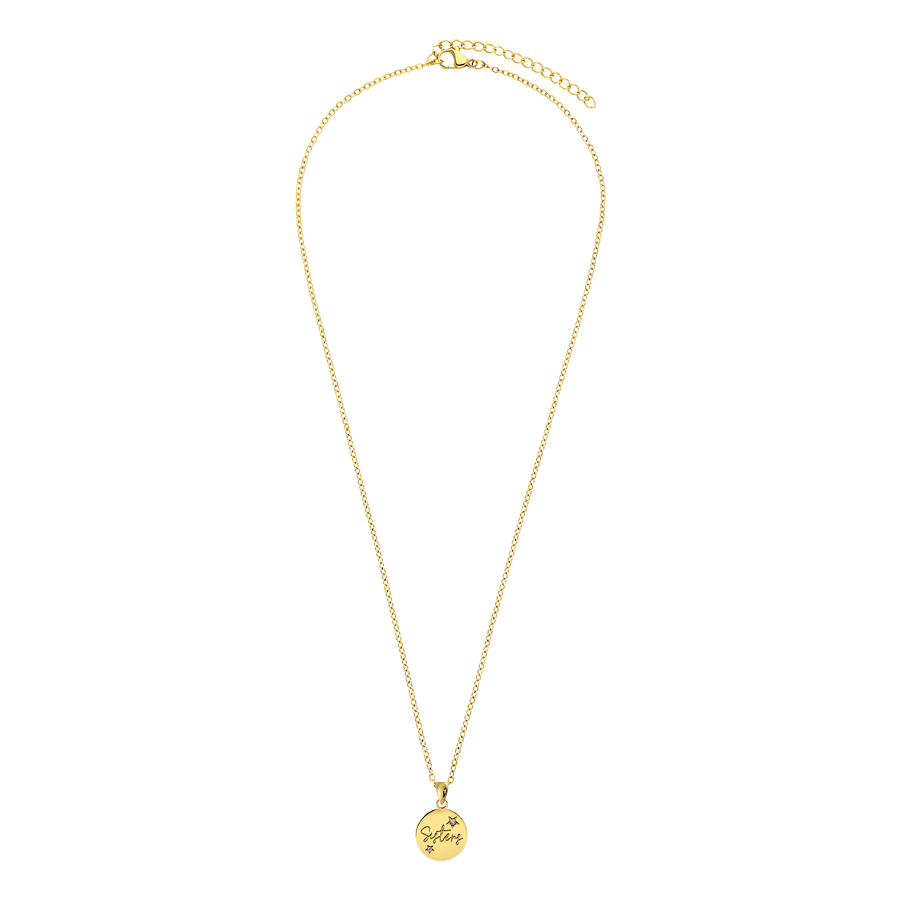 Stalen goldplated ketting sisters