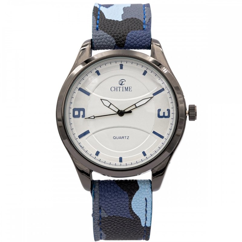 Montre Homme CHTIME bracelet Cuir Bleu