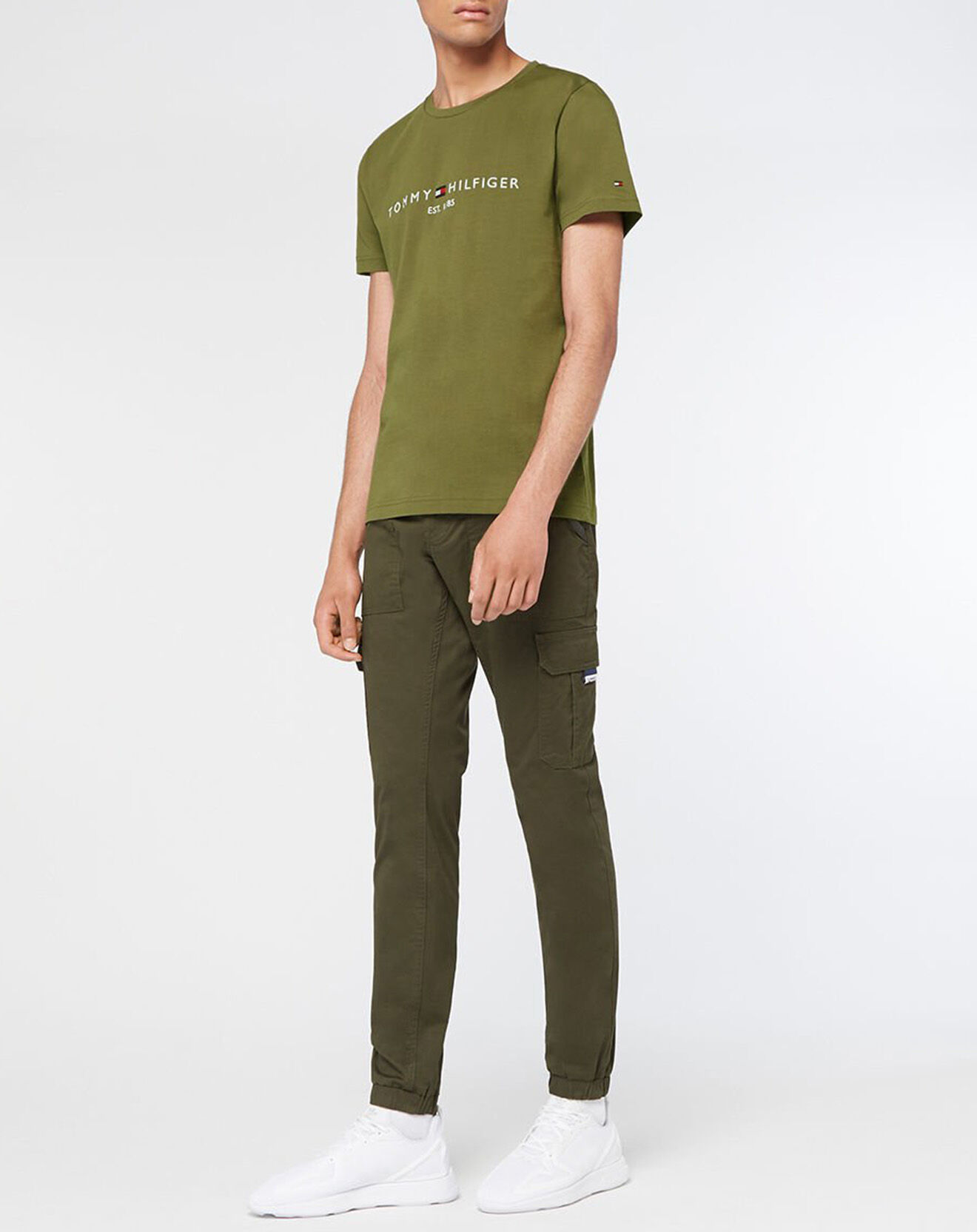 Tommy Hilfiger T-Shirt 100% Coton Bio Tommy Logo kaki