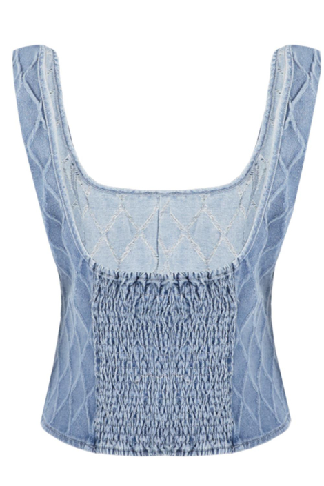 Fluresk blauwe dames top