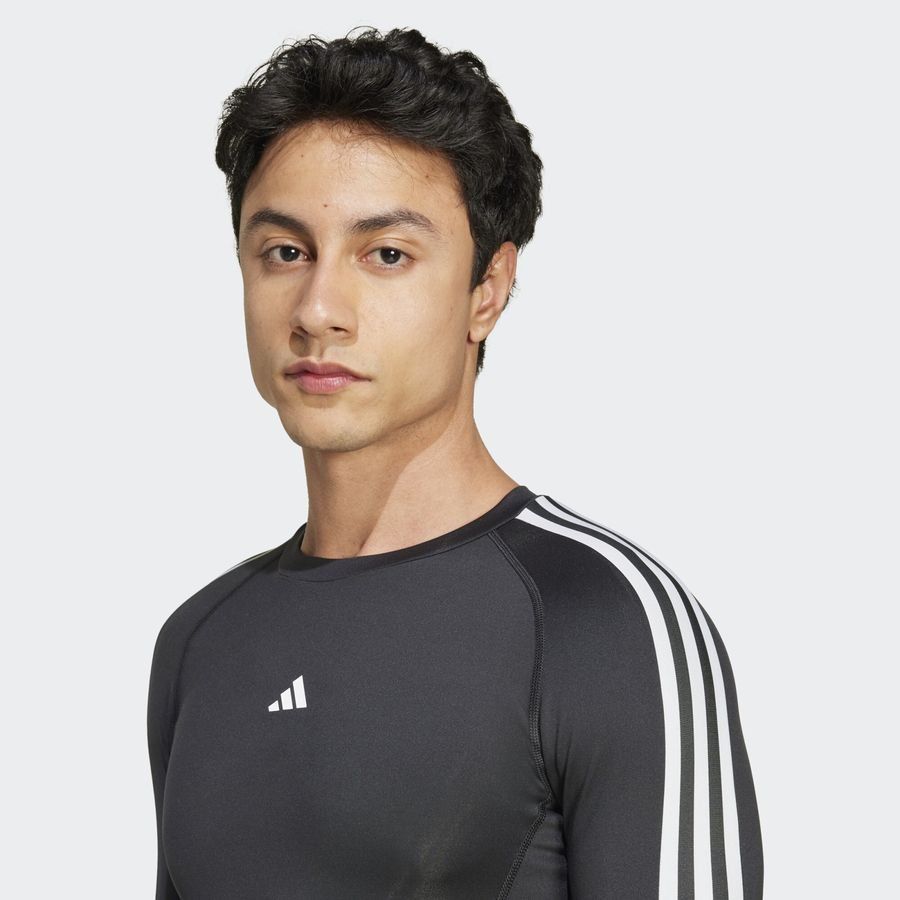 Adidas T-shirt manches longues compression 3 bandes Techfit Training