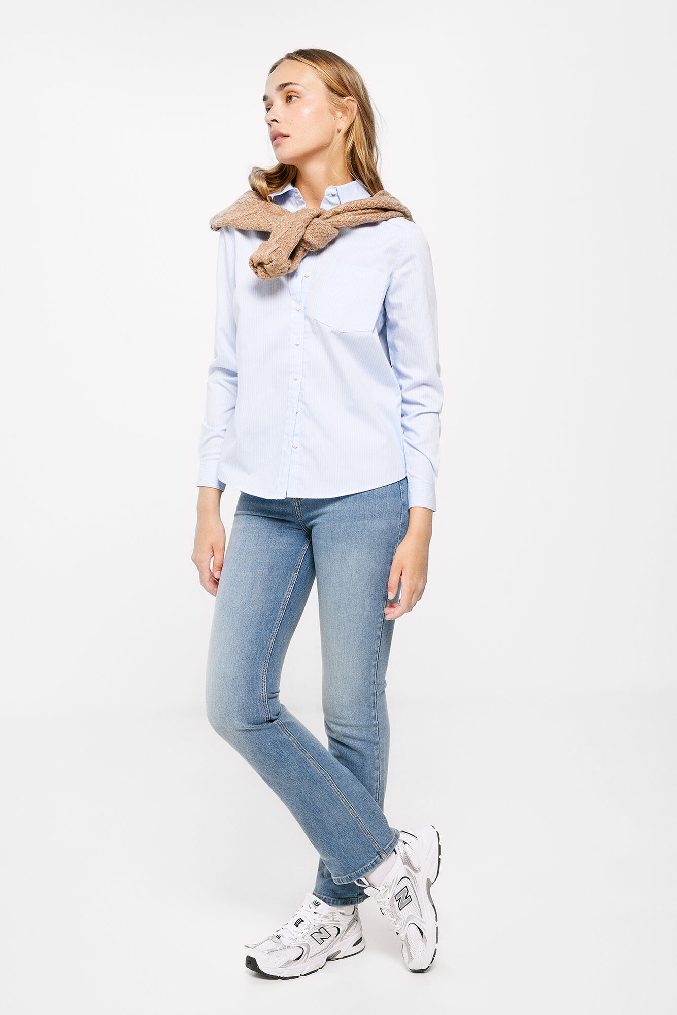 Blusa listrada de algodão