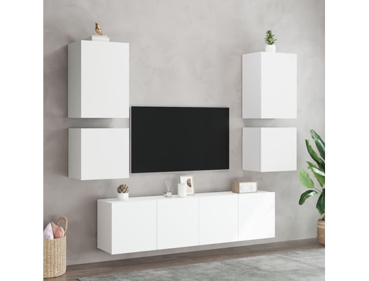 VIDAXL - Elément suspendu Meuble tv mural blanc 40,5x30x40 cm bois d'ingénierie