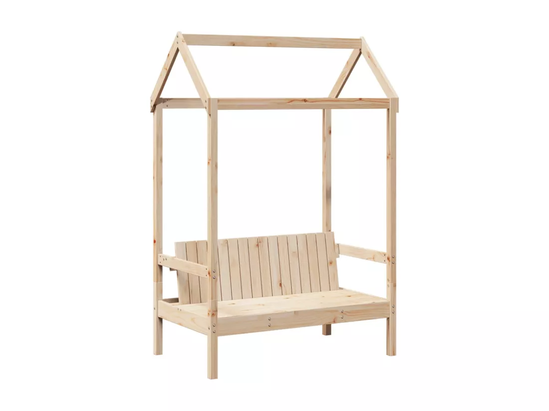 Banc avec toit 117,5x70x176,5 cm bois de pin massif