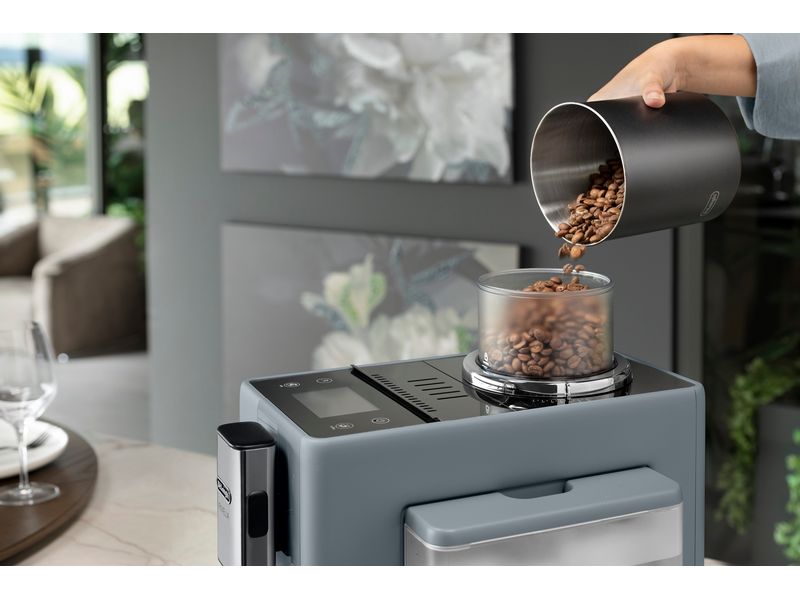 De'Longhi Kaffeevollautomat Rivelia EXAM440.55.G Pebble Gre Kaffeevollautomat mit intuitiv bedienbarem 3.5-Zoll-Farbdisplay