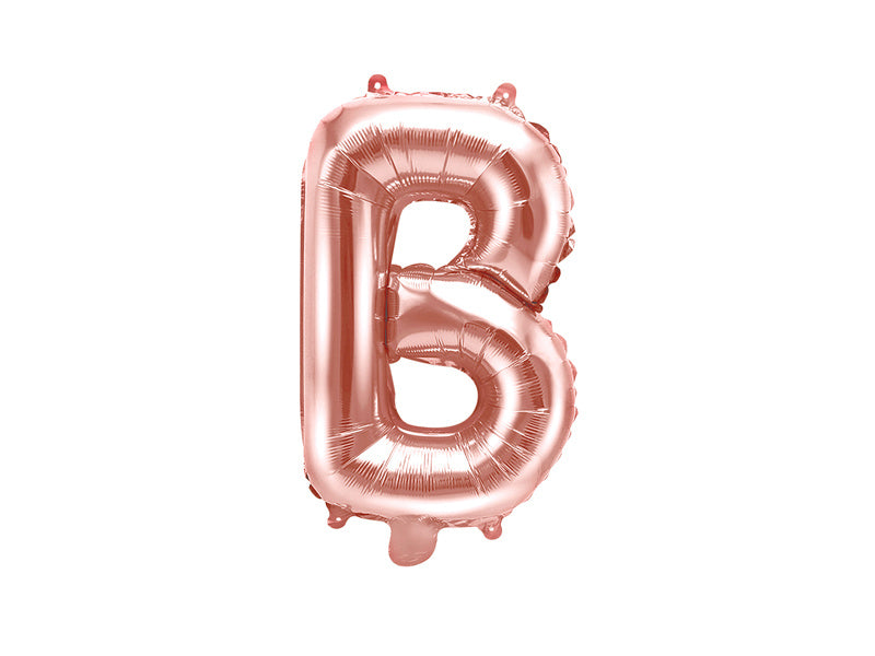 Folie Ballon Letter B Rose Goud Leeg 35cm