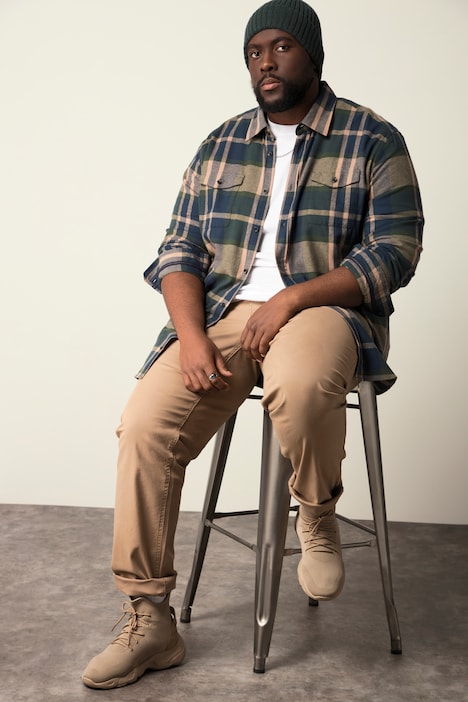 STHUGE Karo-Flanellhemd, Langarm, Modern Fit, Kentkragen, bis 8 XL