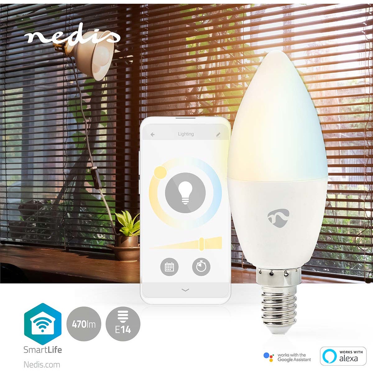 Nedis WIFILRW10E14 Smartlife LED-lamp E14 470 lm 4.9 W warm-cool white