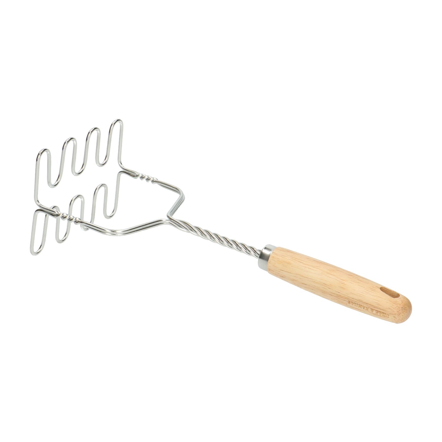Aardappelstamper, rubberhout en rvs