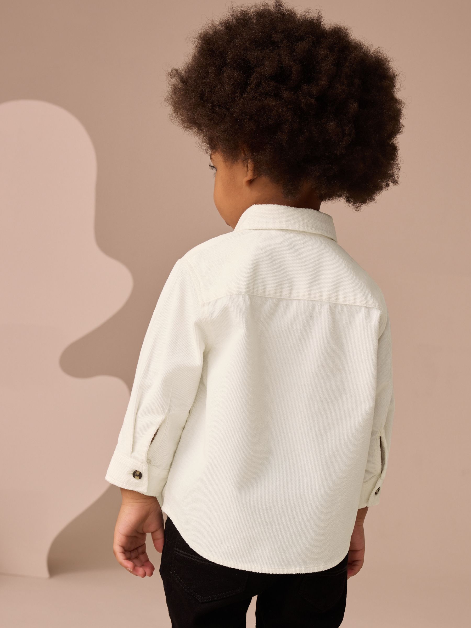 Ecru - Corduroy overhemd met lange mouwen en personage (3mnd-7jr)