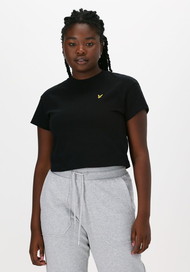 LYLE & SCOTT zwarte lyle & scott t-shirt cropped t-shirt