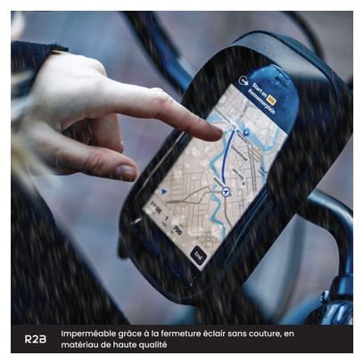 Support et Protection Smartphone Etanche Pour vélo R2B Rotation à 360 Degrés Noir
