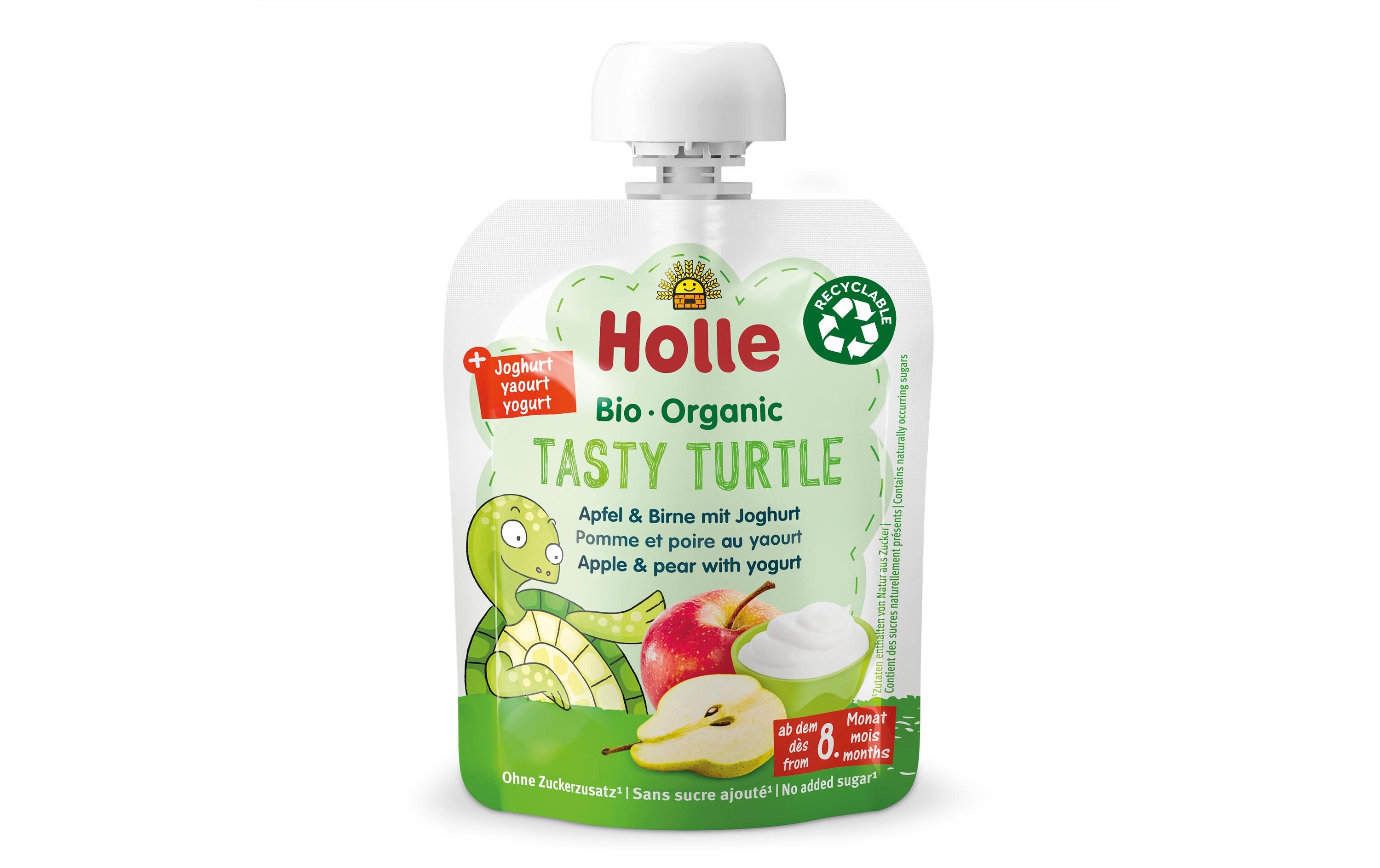 Quetschbeutel Tasty Turtle 85 gPouchy aus Äpfel und Birnen mit Joghurt
