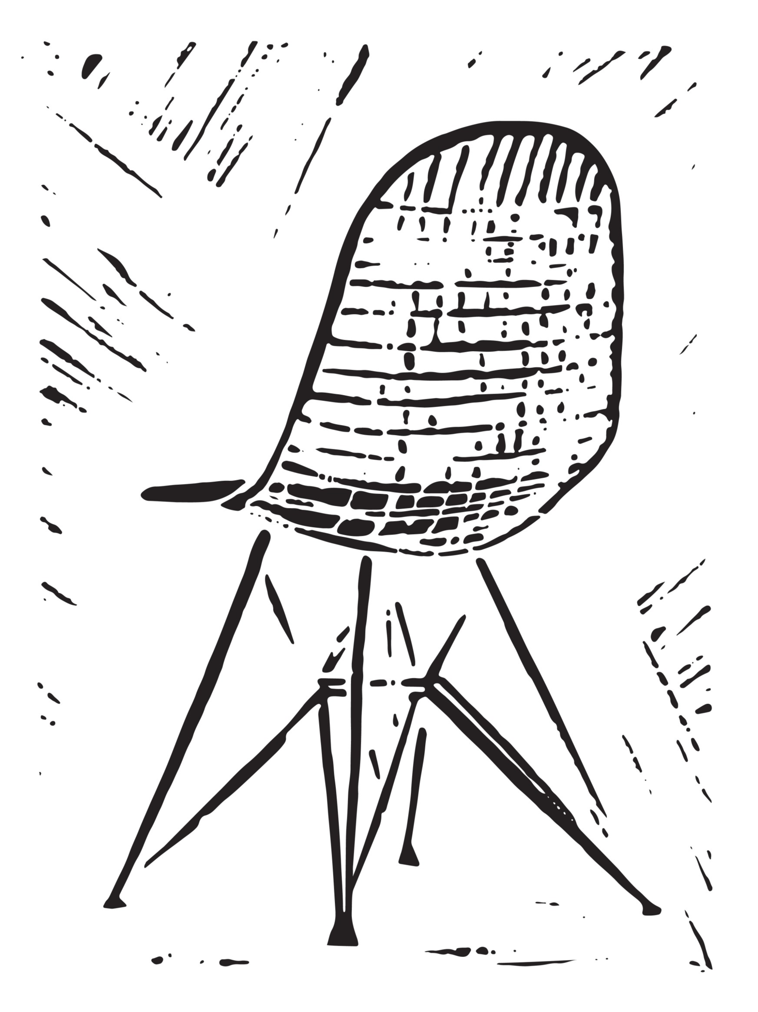 Poster Wire Chair 40 x 50 cm