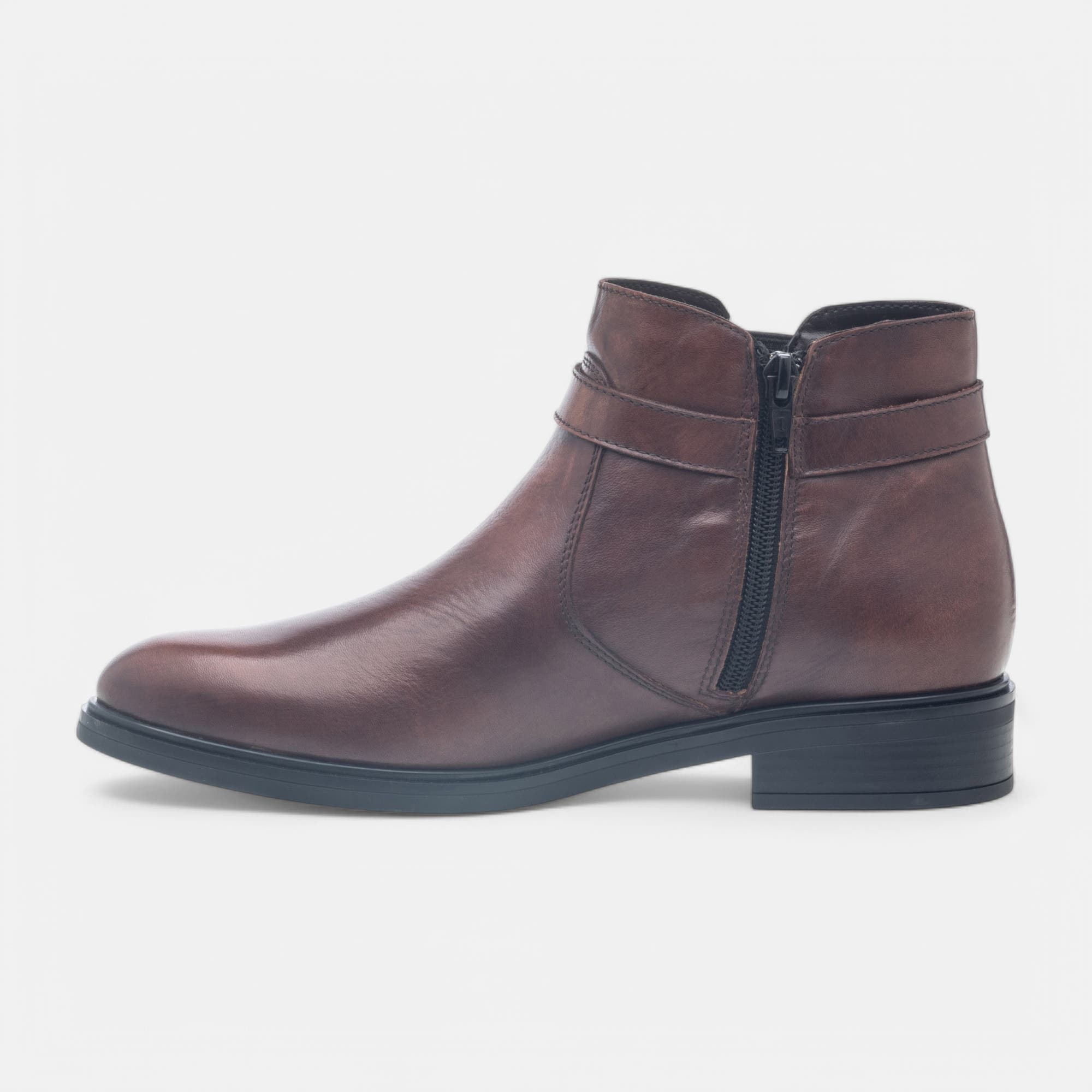 Bottines Femme en cuir cognac