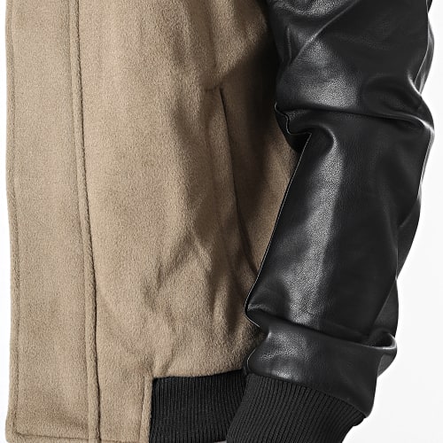 Veste Zippée Beige Noir