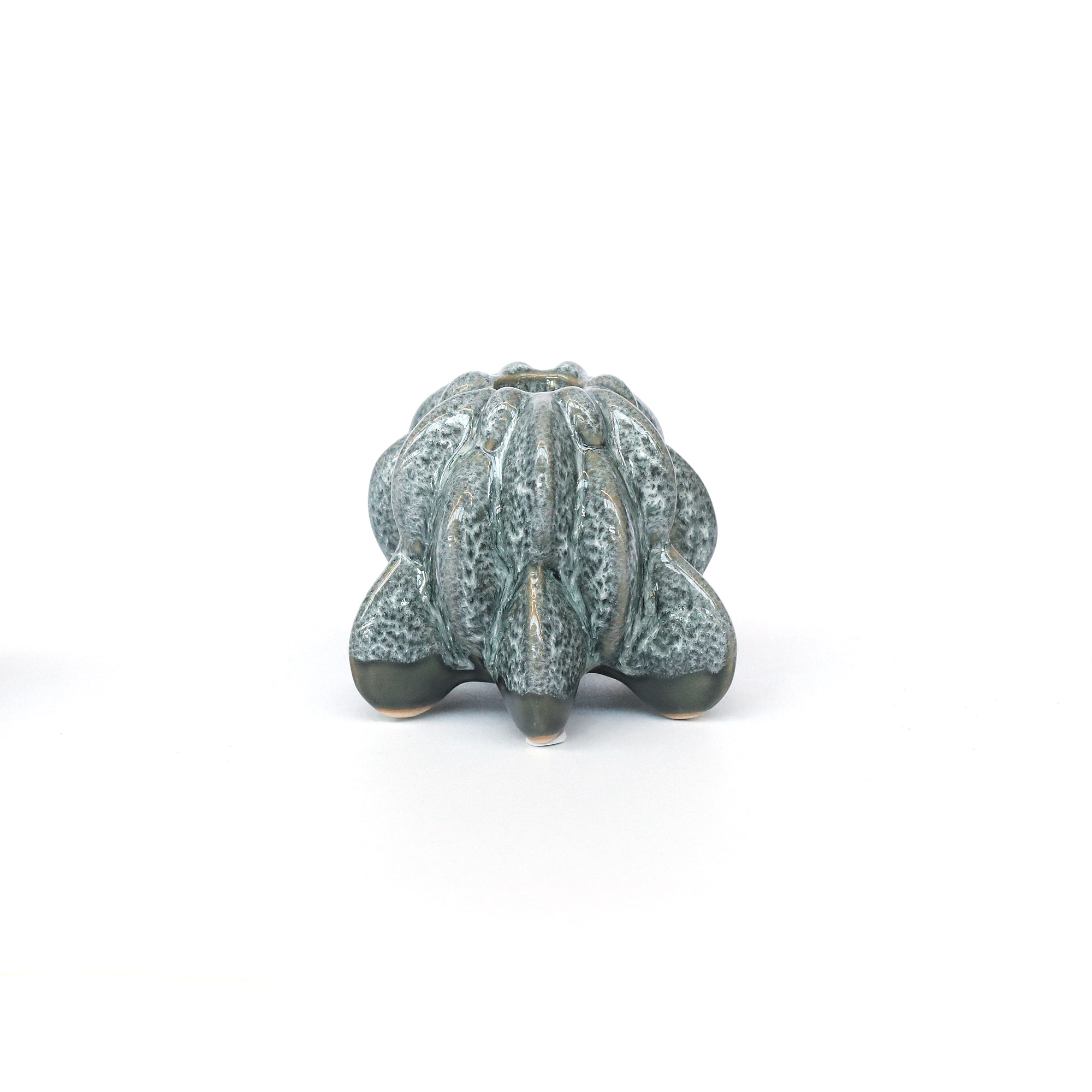 Keramik-Kerzenhalter, grau, B 10 cm, L 9,5 cm, H 8,3 cm von fischer's lagerhaus