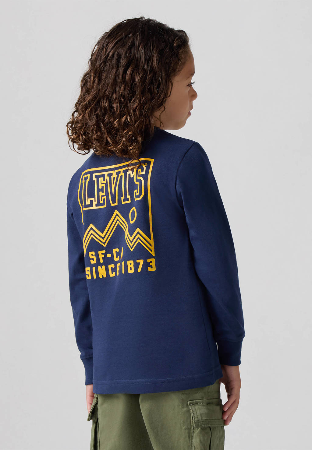 Levi's longsleeve HIGH PEAKS met backprint donkerblauw