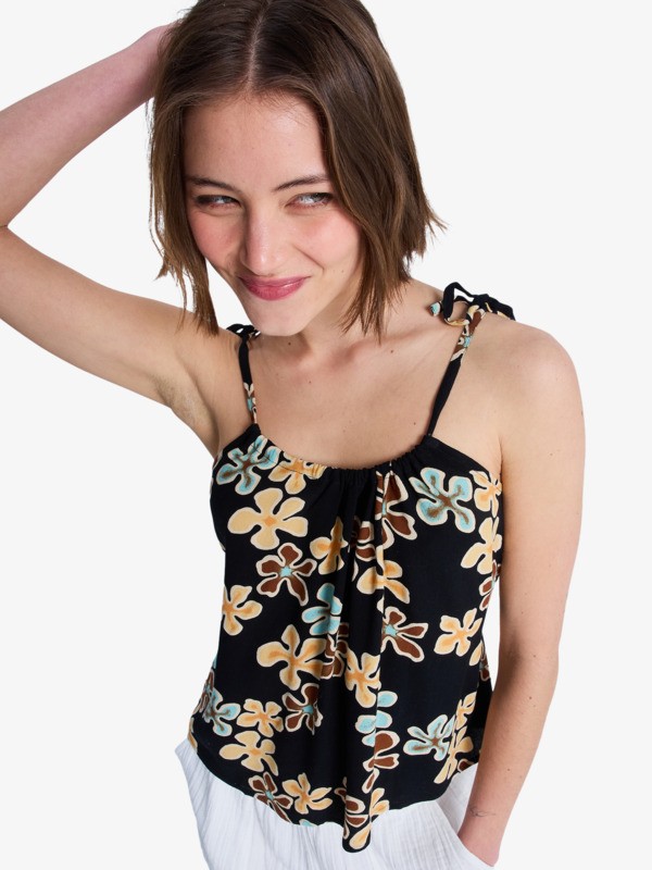 Wild Waves Crepe Top à bretelles Noir Femme