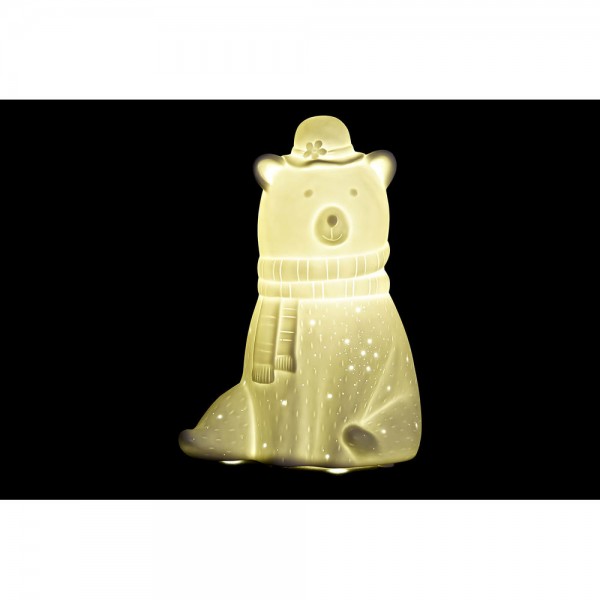 Lampe de bureau blanc porcelaine 25w 220 v led ours (17 x 12 x 23 cm)