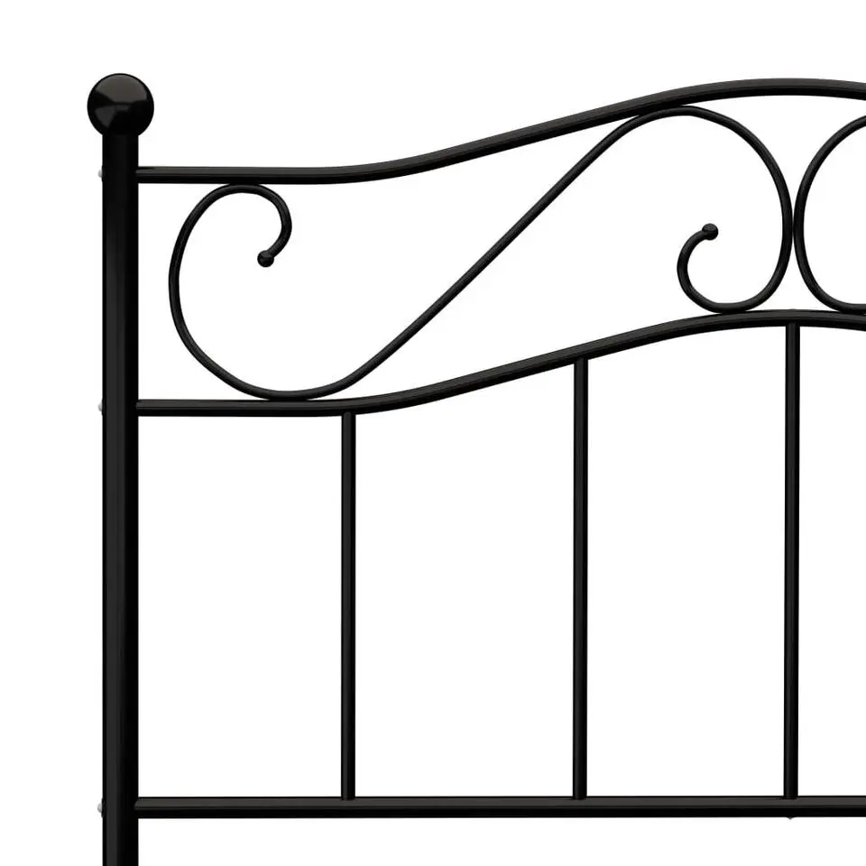 vidaXL - Bed frame met hoofdeinde en lattenbodem - Zwart - Metaal - 90x200 cm