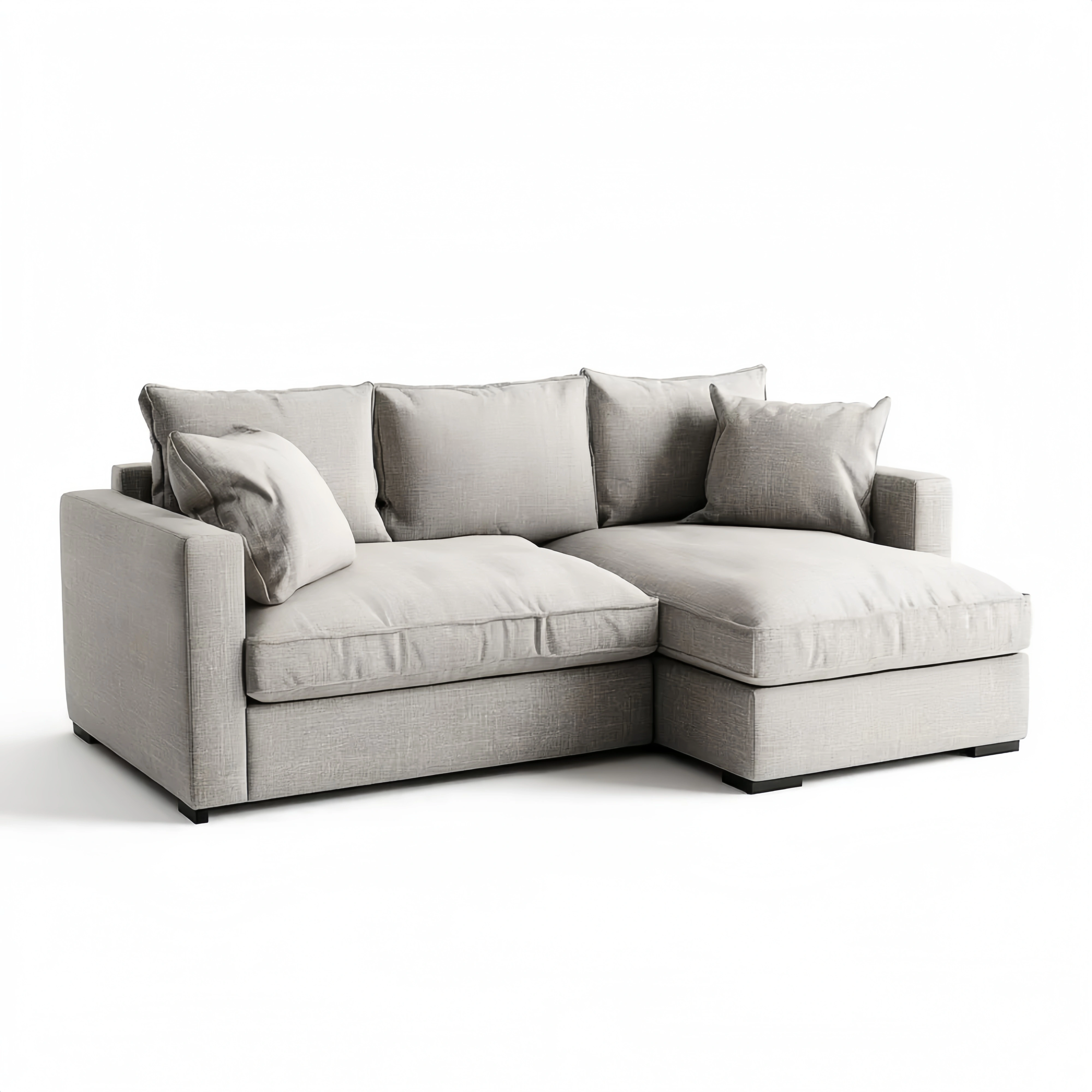 Ecksofa Stoffbezug 250x160x90 cm – Hellgrau – Modernes Design
