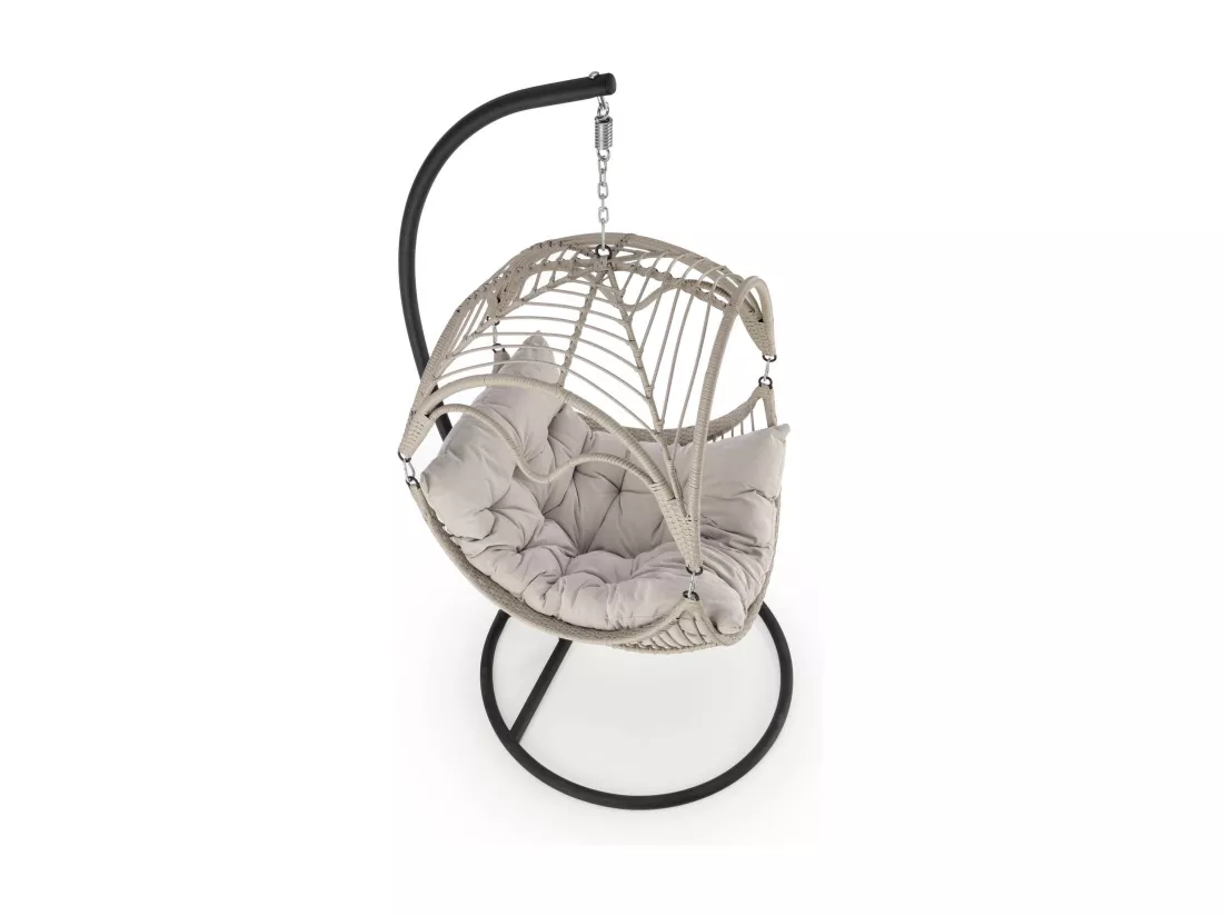 Fauteuil suspendu gris clair en rotin synthétique Gardena