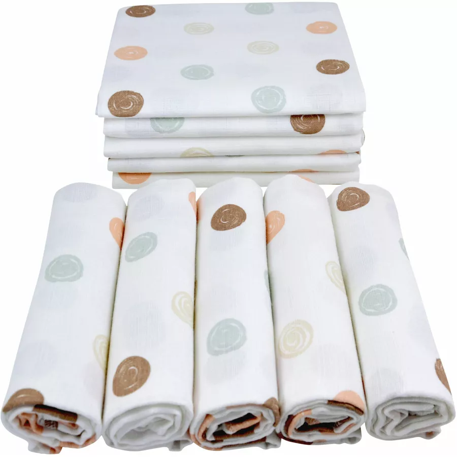 M.M.C. Mullwindel 10 PACK Natur Motive 80x70 cm Mulltücher 10 Punkte