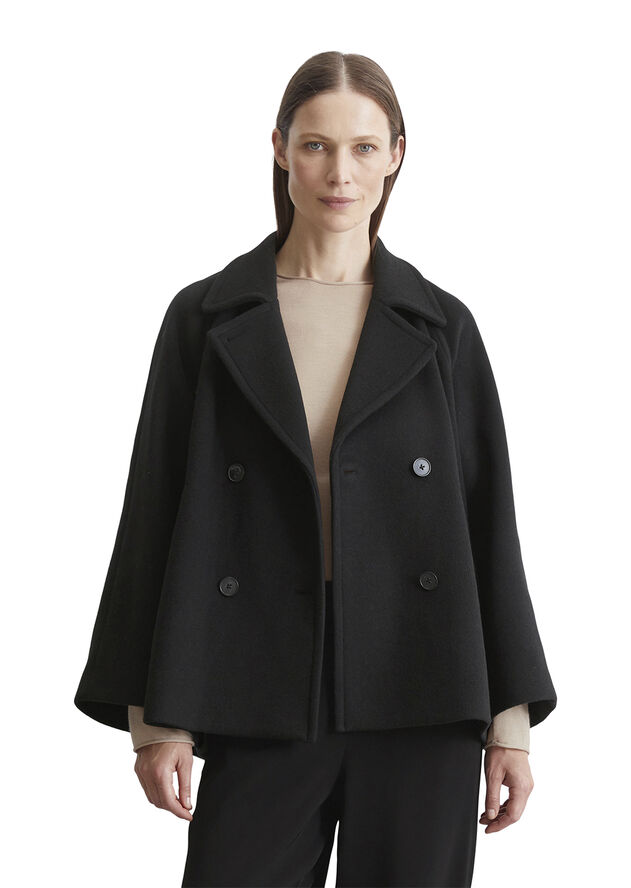 Marc O’Polo Wool cape, double breasted Black
