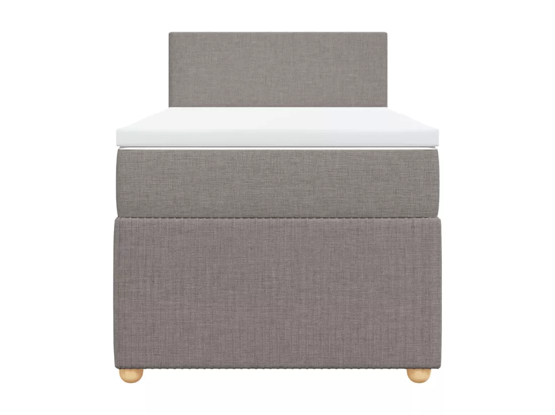 Sommier à lattes de lit avec matelas Taupe 90x190 cm Tissu