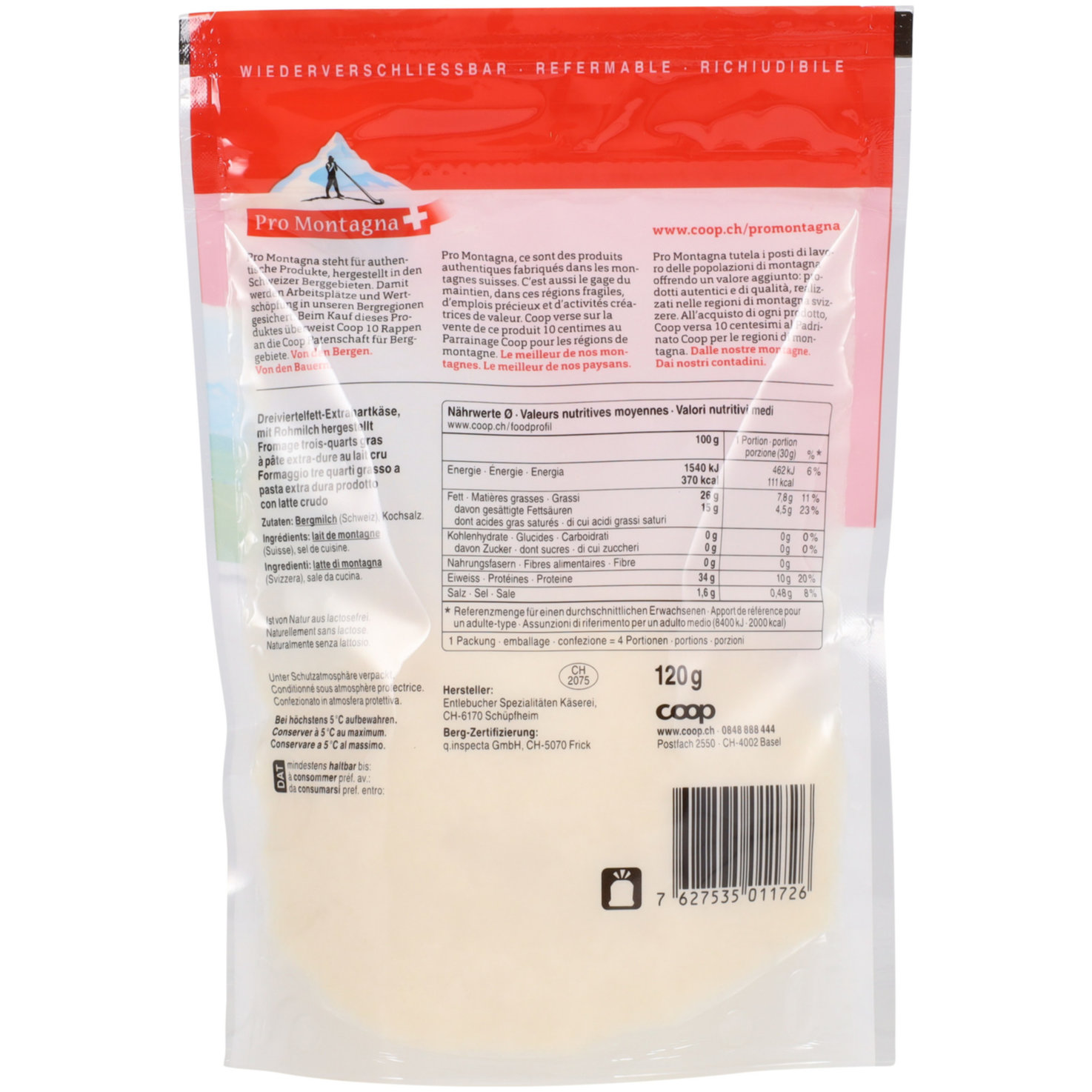 Pro Montagna Grattugiato Reibkäse