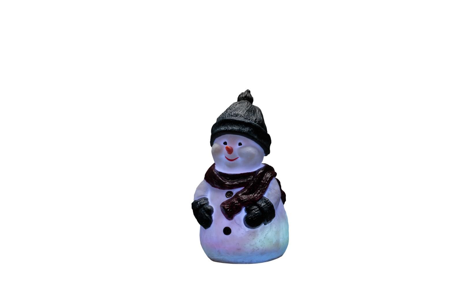 LED-Figur LED Kunststoffschneemann, 38 cm, RGBLED Kunststoffschneemann