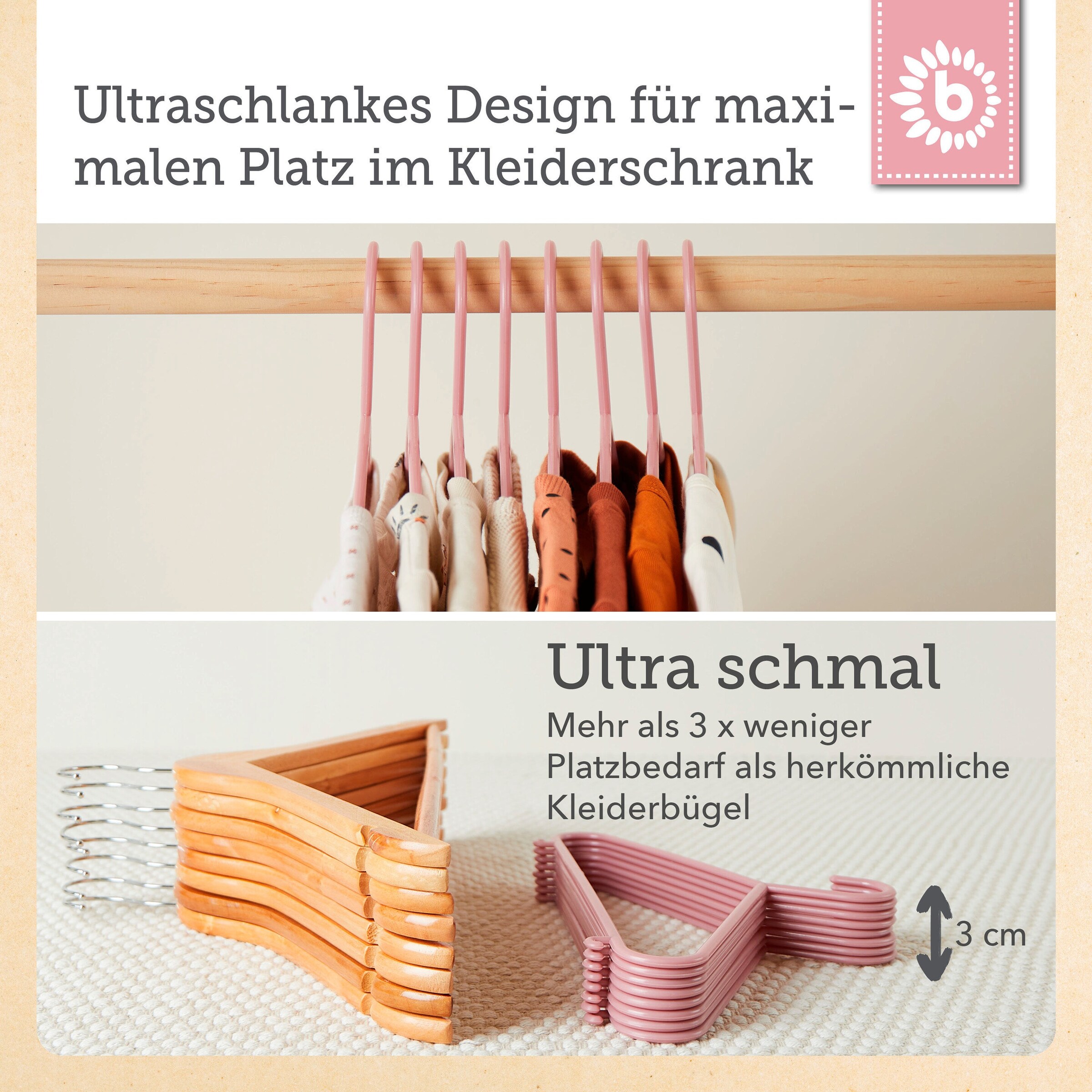Bieco Kinderkleiderbügel 8 St. Rosa