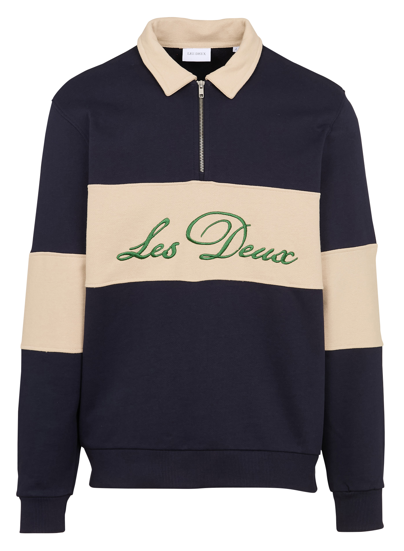 CORY - Sweat regular à col classique et zip | Bleu