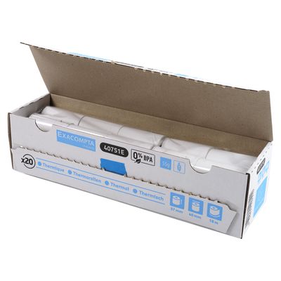 Exacompta - 6 Boîtes de 20 Bobines thermiques - rouleaux TPE - 57 x 40 x 12 mm - sans Bisphénol A