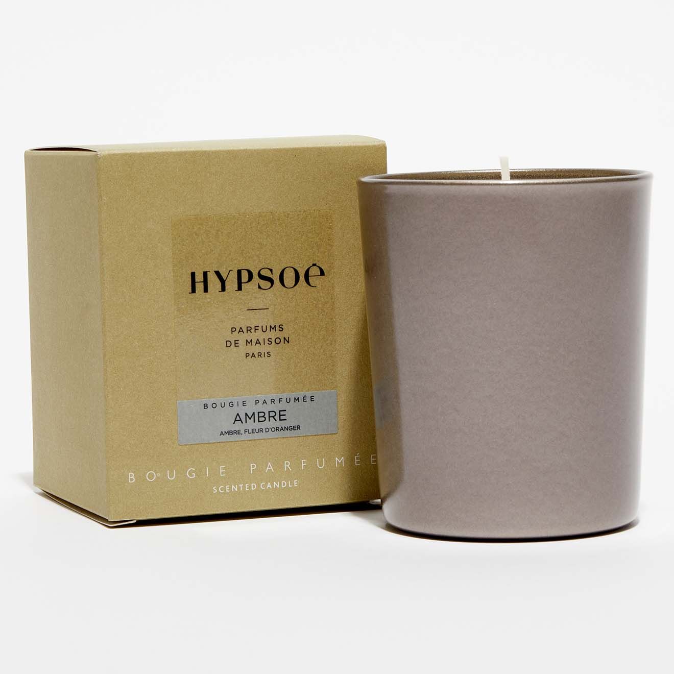 Hypsoé Bougie parfumée verre coloré nacré Ambre - 1 mèche 50h