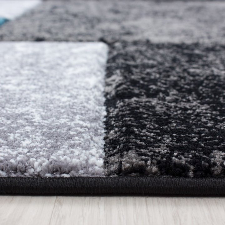 Modern vloerkleed - Tetris Turquoise 1330 | Tijdloos!