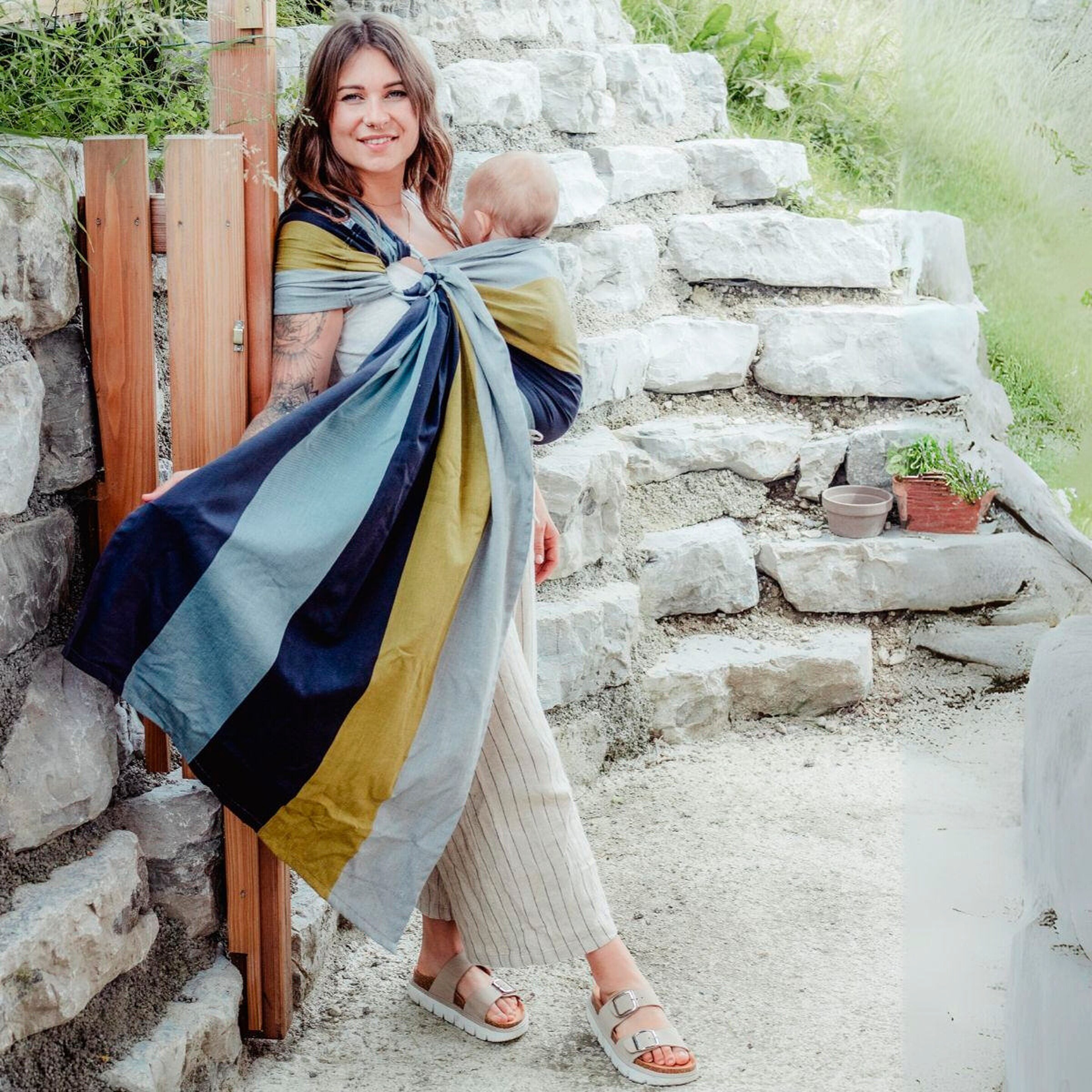 HOPPEDIZ® Babytragetuch Ring-Sling Gent