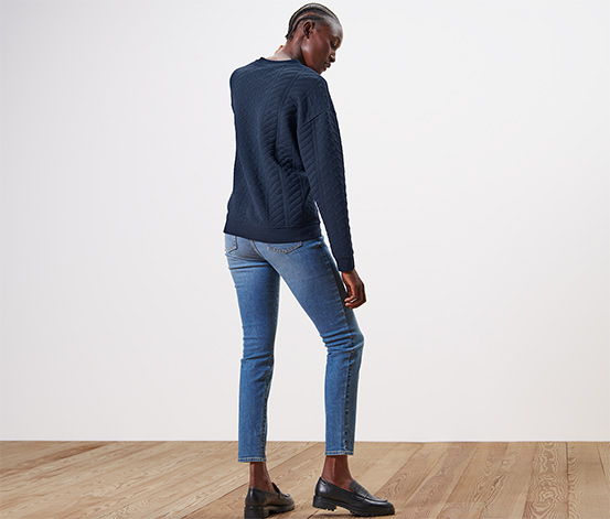 Sweatshirt mit Zopfmuster
