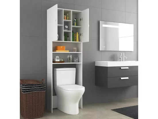 Meuble pour machine à laver Blanc 64x25,5x190 cm