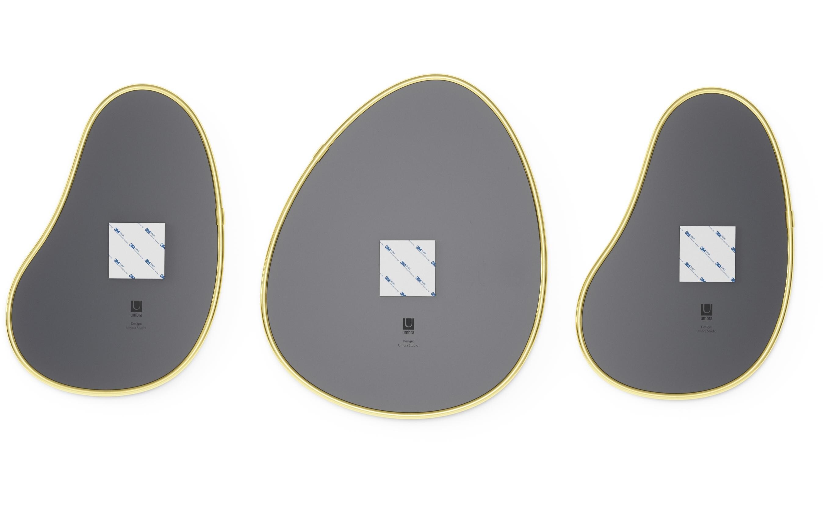 Spiegel Hubba Pebble 3er Set, GoldModernes Wandspiegel-Set