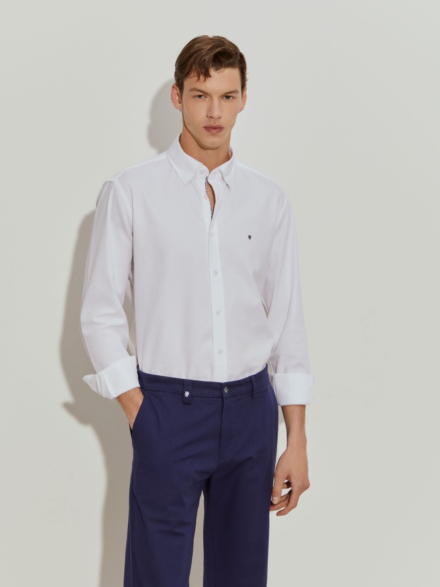 Calças chino vincadas regular fit