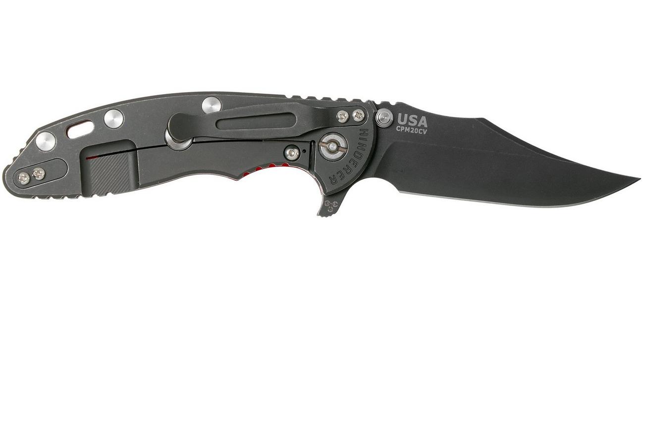 Rick Hinderer XM-18 3.5 Bowie 20CV Battle Black, Red G10 zakmes