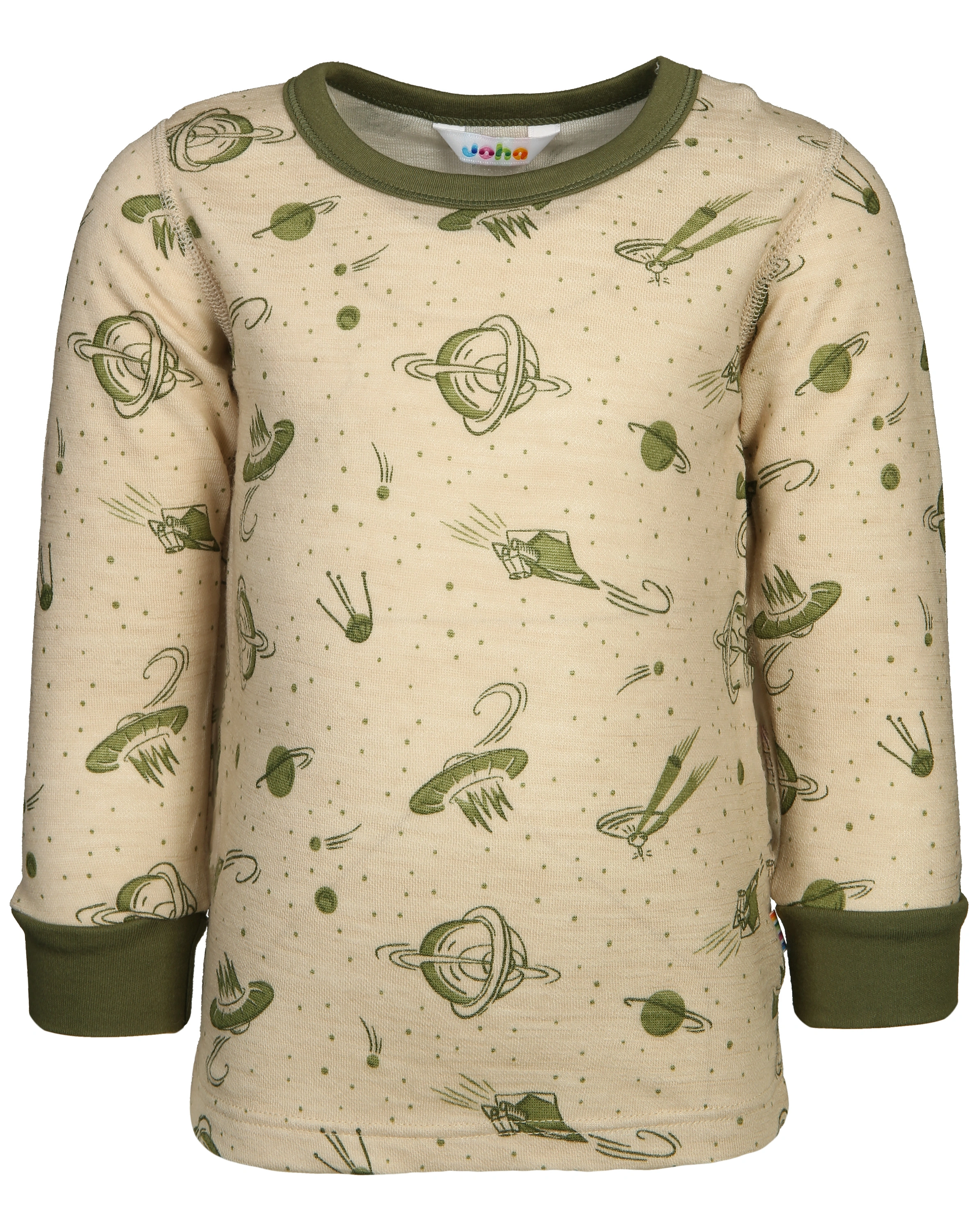 Langarmshirt 630 - UFO AOP mit Wolle in green