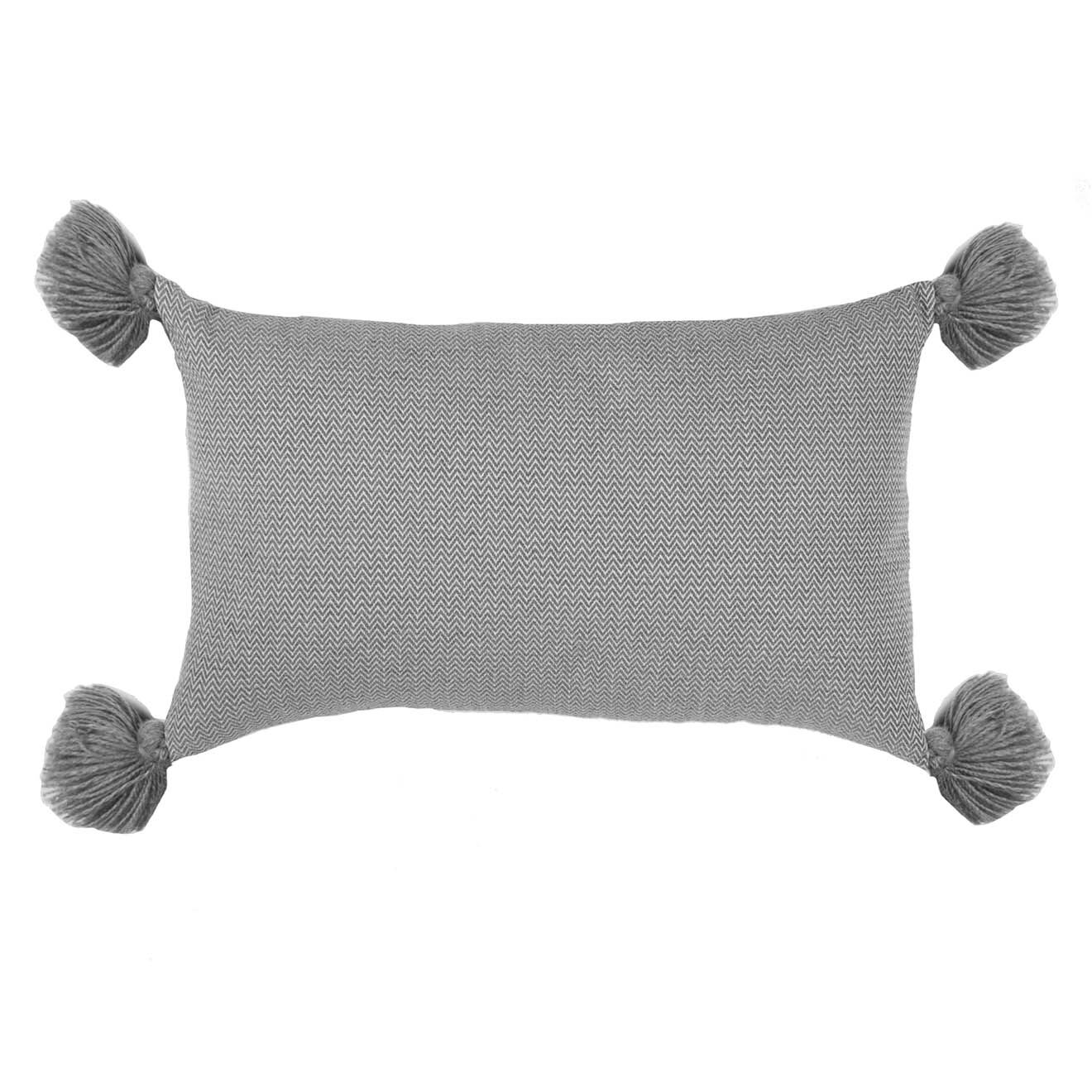 Febronie Housse de coussin chevron Stockholm gris moyen - 50x30 cm