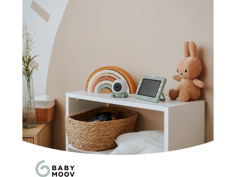 Babymoov Babyphone mit Kamera Yoo Go Plus HD Grün Video-Babyphone mit hochwertigem Bildschirm