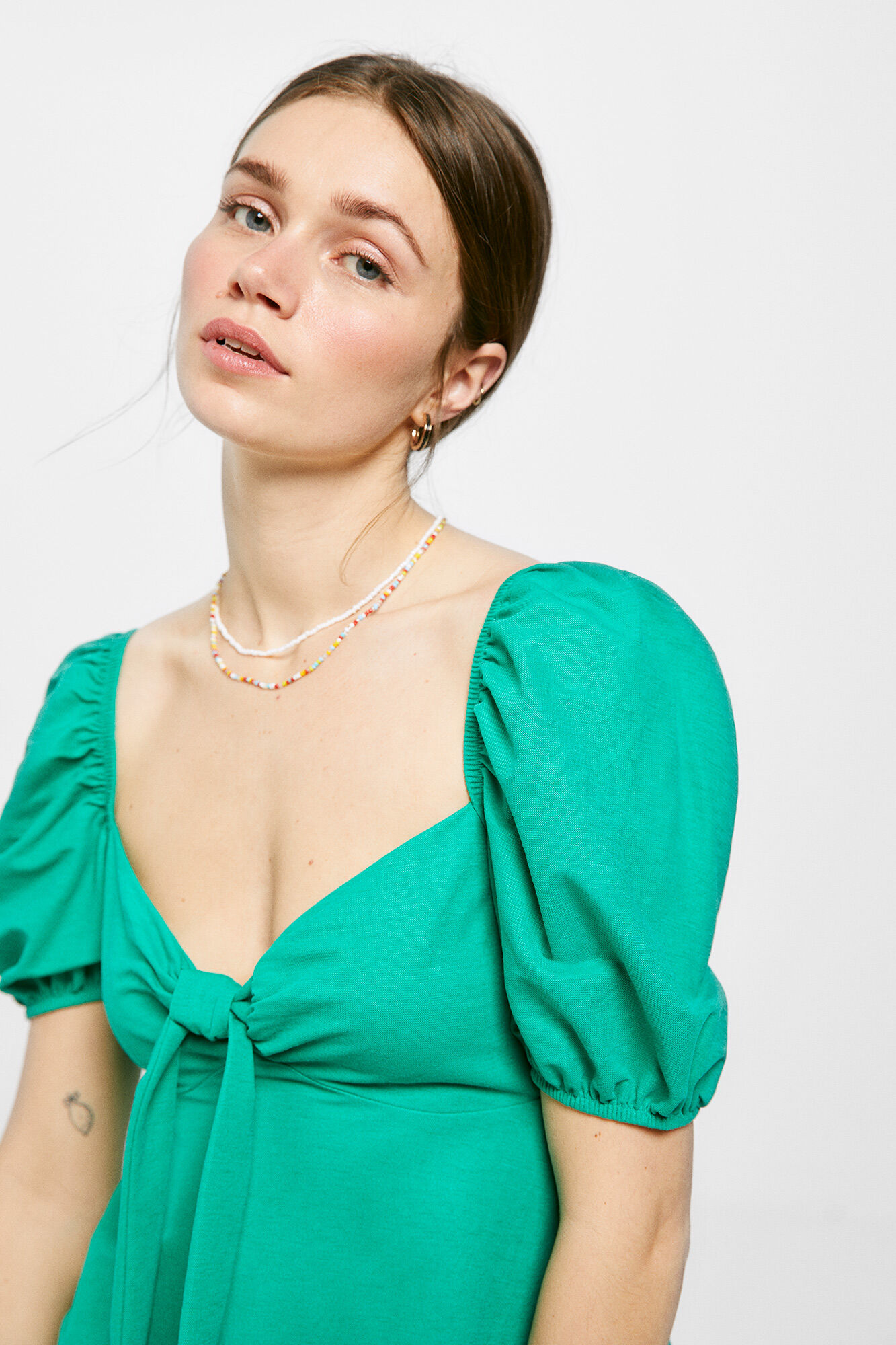 Blusa com decote em nó - Verde