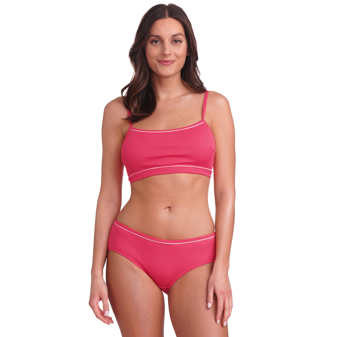 Jonas Nielsen Damen Bade-Slip mit strukturiertem Material pink