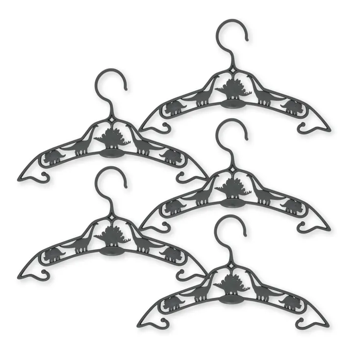 Konges Sløjd Cintres Dino - Set de 5 | Gris anthracite
